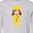 thumbnail image 4 of Inktastic Girl in Raincoat, Boots, Brown Hair, Frog Long Sleeve Youth T-Shirt, 4 of 5