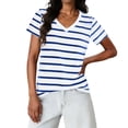 thumbnail image 2 of LVHAOGJOB T-Shirts pour Femmes Col en V T-Shirts Graphiques Chandail Manches Courtes Coton Hauts pour Femmes, 2 of 8