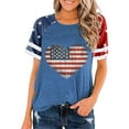 thumbnail image 2 of Ayolanni Blue Summer Tops for Women 2025 Trendy The Fourth of July Short Sleeve Raglan T-Shirts Teen Girls Shirts 3x, 2 of 3
