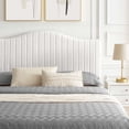 thumbnail image 5 of Tufted Platform Bed Frame, King Size, Velvet, White, Modern Contemporary Urban Design, Bedroom Master Guest Suite, 5 of 10