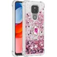 thumbnail image 3 of case for Motorola Moto G Play 2021 Case,Creativity Clear Quicksand Glitter Flowing Liquid Floating Soft TPU Case w/Stand Bling Diamond Sparkle Phone Cover for Motorola Moto G Play 2021  Rose Gold, 3 of 14
