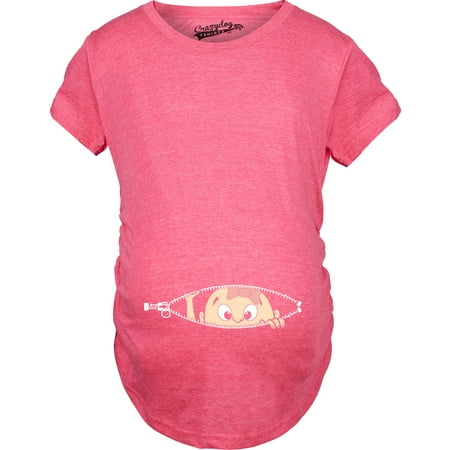 - Maternity Baby Girl Peeking With Pink Bow Shirt Funny Cute Pregnancy T Shirt