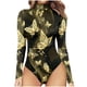 thumbnail image 1 of Monos estampados para mujer, camisetas de cuello alto de manga larga, monos básicos elásticos Fridja  alkflakhf35839, 1 of 8