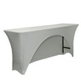 thumbnail image 2 of Your Chair Covers - Spandex 6 Ft x 18 Inches Open Back Rectangular Table Cover Silver for Wedding, Party, Birthday, Patio, etc., 2 of 7