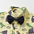 thumbnail image 7 of Mercatoo Kids Boys Dinosaur Printed Gentleman Outfits Long Sleeve Lapel Dress Shirt Suspender Pants Toddler Boys Handsome Clothes, 7 of 7