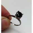 thumbnail image 2 of Pompeii 8MM Black Spinel Solitaire Round Engagement Ring 14k White Gold (,), 2 of 3