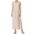 thumbnail image 1 of TheMoogan Robe Longue Midi d'Été Sans Manches à Encolure Dégagée en Jersey à Étages pour Femmes, 1 of 1