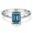 thumbnail image 3 of Gem Stone King 900 Platinum Persian Blue Moissanite Engagement Ring for Women | 1.48 Cttw | Octagon 8X6MM | Gemstone Birthstone | Size 6, 3 of 6