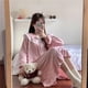 thumbnail image 4 of Pijama de manga larga para mujer, cuello de muñeca sobre la rodilla, corte de hada, estilo coreano, ropa de hogar, estilo princesa para mujer, 4 of 6