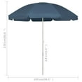 thumbnail image 4 of vidaXL Beach Parasol Blue Polyester Medium Tiltable Beach Parasol, 4 of 6