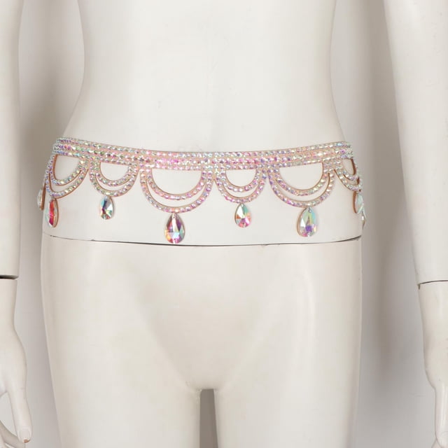 Cadena de cintura para danza del vientre, joyería de cintura ajustable para mujer, salón de baile, discoteca