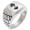Silver, variant on Stainless Steel Legendary Blackbeard Pirate Geometric Pattern Step-Down Biker Style Polished Ring