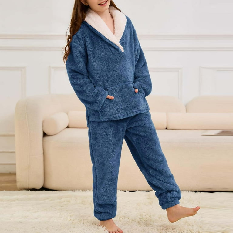 Wancir Fluffy Pajamas Set for Boys/Girls Soft Comfy Fleece Pjs