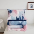 thumbnail image 5 of Homewish Aesthetic Patchwork Twin Comforter Sets,Vintage Abstract Art Bedding Set,Pink Blue,Navy Blue Reversible,2-Piece,1 Comforter and 1 Pillowcase, 5 of 7
