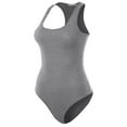 thumbnail image 3 of Women Sexy Casual Ultra Comfort Sleeveless Basic Scoop Neck Racerback Bodysuit Tank Top, 3 of 5