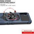 thumbnail image 4 of GW for Samsung Galaxy A35 5G Phone Case, with Tempered Glass Screen Protector, Impact Resistant Metal Ring Magnetic Support Kickstand Drop Protector Cover for Galaxy A35 5G - Blue, 4 of 5