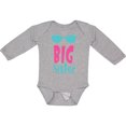 thumbnail image 3 of Inktastic Big Sister, Older Sister, Sunglasses - Blue Pink Girls Long Sleeve Baby Bodysuit, 3 of 5