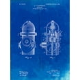 thumbnail image 2 of Borders, Cole 15x18 Black Ornate Wood Framed with Double Matting Museum Art Print Titled - PP210-Faded Blueprint Fire Hydrant 1903 Patent Poster, 2 of 4