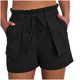 thumbnail image 2 of mfyjkho Pantalones Cortos Para Mujer, Pantalones Cortos De Verano Para Mujer, De Lino Y Color Liso, Holgados, Rectos, Con Bolsillo, Cordón De Encaje Y Bolsillos Vueltos Hacia Afuera. Xxl, 2 of 8