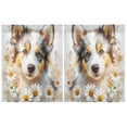 thumbnail image 2 of Wobogo A Cute Border Collie with Daisies Pattern Kitchen Curtains 2 Piece Set Farmhouse Country Style Light Filtering Small Window Drapes Suitable for Bathroom Laundry Room and RV 27x36in, 2 of 9