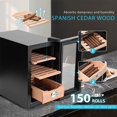 23L Electric Humidor Cigar Cooler w/ Spanish Cedar Wood Shelves, 150