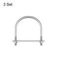 thumbnail image 3 of Unique Bargains Round U-Bolts 3 Sets 65mm Inner Width 83mm Length M6 with Nuts and Plates, 3 of 5