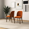 thumbnail image 3 of Belar Mid-Century Velvet Dining Chair in Burnt Orange (Set of 2), 3 of 6