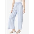 thumbnail image 3 of Roaman's Women's Plus Size Linen Wide-Leg Pant, 3 of 5