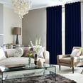 thumbnail image 5 of Tribeca Living Luxury Velvet Room Darkening Window Curtains - Solid Colors, 2 Panels 50 x 84 - Indigo, 5 of 5