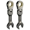 thumbnail image 1 of Uxcell 2Pcs Flex Head Stubby Ratcheting Combination Wrench 15mm Métrico 72-Dientes Acero CR-V Niquelado, 1 of 6
