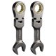 thumbnail image 1 of Uxcell 2Pcs Flex Head Stubby Ratcheting Combination Wrench 15mm Métrico 72-Dientes Acero CR-V Niquelado, 1 of 6