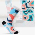 thumbnail image 3 of Colorful Patterned Crew Socks Crazy Combed Cotton Sports Sock Pattern 1 M-L, 3 of 6