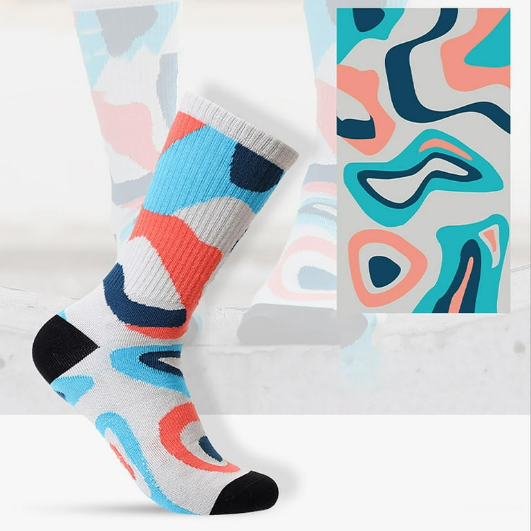 Colorful Patterned Crew Socks Crazy Combed Cotton Sports Sock Pattern 1 M L