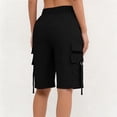 thumbnail image 4 of Dweltoz Cargo Shorts for Women High Waisted Casual Bermuda Shorts with Multi Pockets Summer Lightweight Knee Length Outdoor Short Pants,Black 2XL, 4 of 6