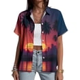 thumbnail image 2 of Yopmin Womens Hawaiian Shirt Palm Tree Print Summer Tropical Hawaiian Blouse Button Down for Beach Vacation Travel Summer, 2 of 7