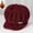 Burgundy, variant on Women Winter Warm Knit Hat Wool Snow Ski Caps with Visor Fit for Christmas Gift and Cold Weather
