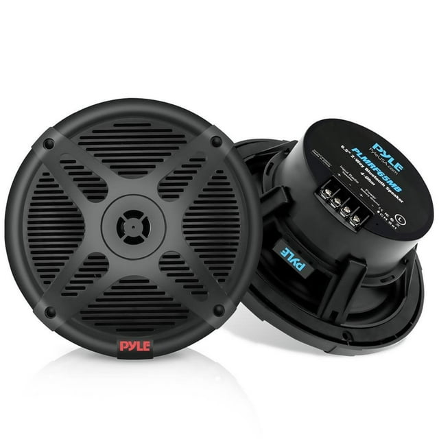 Altavoces marinos Pyle PLMR652B IP-X4 de 6.5 pulgadas, 600 W, 2 vías, color negro