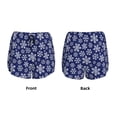 thumbnail image 3 of Balery Snowflakes On Dark Blue Pantalones cortos deportivos para mujer con forro y dos bolsillos, elásticos, para entrenamiento, gimnasio, yoga-XX-Large, 3 of 7