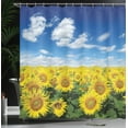 thumbnail image 4 of Ambesonne Sunflower Shower Curtain, Fresh Field Country, 69"Wx84"L, Blue Green Yellow, 4 of 5
