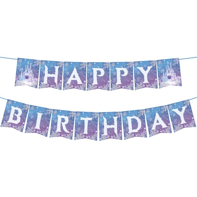 Banner de fiesta OTTPOOM Frozen Winter Snowflake Cumpleaños