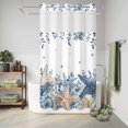 thumbnail image 6 of No Hook Shower Curtain, Blue Starfish Coastal Shower Curtains for Bathroom with See Through Top Window, Eucalyptus Summer Nautical Shell Ocean Waterproof & Washable Bath Curtain Small Stall 36"x78", 6 of 9