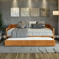 thumbnail image 4 of Mid Century Classic Twin Size Day Bed with Trundle Castanho Finish, 4 of 12