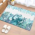thumbnail image 3 of Summer Ocean Octopus Front Door Rugs 2x3 ft Nautical Watercolor Green Sea Coral Starfish Small Rug for Entryway Non Slip Washable Bathroom Door Mat Absorbent Floor Mat for Indoor Entrance, 3 of 9