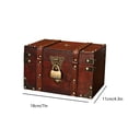 thumbnail image 3 of Vintage Decorative Treasure Chest Storage Box, Wooden Treasure Chest Storage Box with Lock, Antique Vintage Small Storage Box for Jewelry Organizer, Gift Box and Room Decoration - 7" x 4.3", 3 of 7