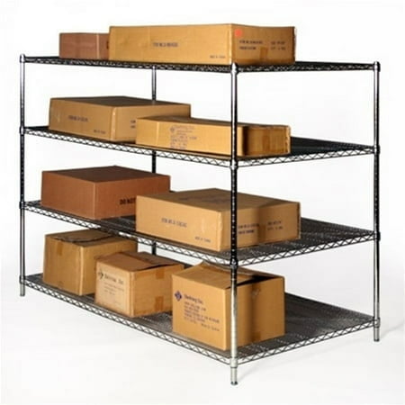 

Chrome Wire Shelving with 4 Shelves - 36 d x 72 w x 64 h (SC367264-4)
