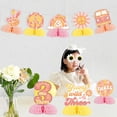 thumbnail image 3 of 8Pcs Young Wild and Three Honeycomb Centerpieces, Boho Girl’s 3rd Birthday Party Decorations, Daisy Flower Retro 60s 70s Hippie Theme Table Toppers Decors Party Supplies, 3 of 6