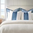 thumbnail image 5 of EVERGRACE Walsh Signature Velvet Panel Cotton Pillow Covers Set of 2, Decorative Pillow Covers 20"x20" for Couch, Square Cushion Cases for Sofa Bedroom Living Room, Blue Topaz, 5 of 8