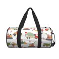 thumbnail image 3 of Rocae Excavator Print Round Travel Duffel Bag and Fitness Bag, Women's Waterproof Weekend Tote, Men's Travel and Fitness Essentials, 3 of 8