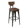 thumbnail image 1 of Amisco Rally 30.88" Faux Leather Bar Stool in Medium Brown/Gun Metal, 1 of 3