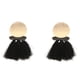 thumbnail image 1 of Pendientes bohemios con borlas, pendientes tipo botón, colgantes, de lana, con forma circular, llamativos para mujer Negro, 1 of 9